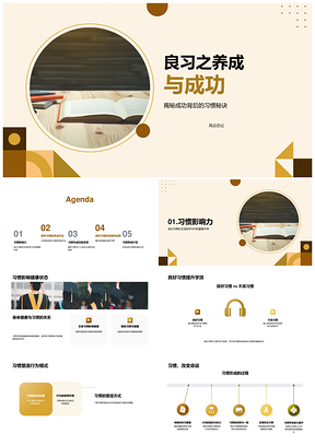 良习养成目标计划提升效率助成功PPT模板