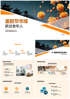 重阳节老年家庭市场需求消费趋势PPT模板