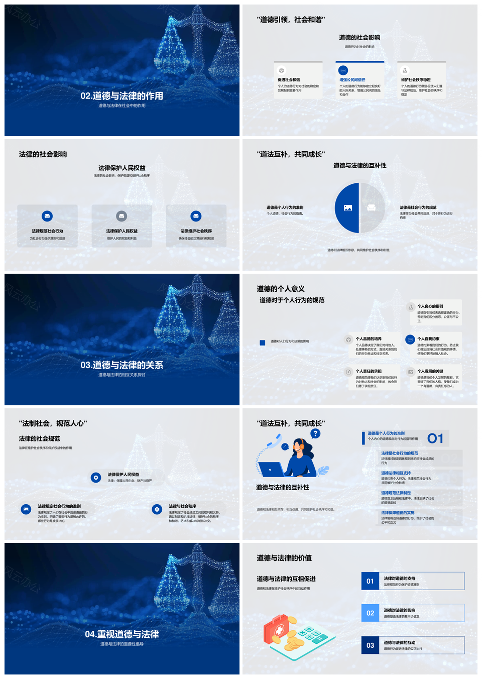 道德法律社会作用与教育关系探析PPT模板