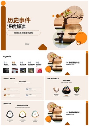 古代卷轴历史事件背景参与方结果影响解析PPT模板