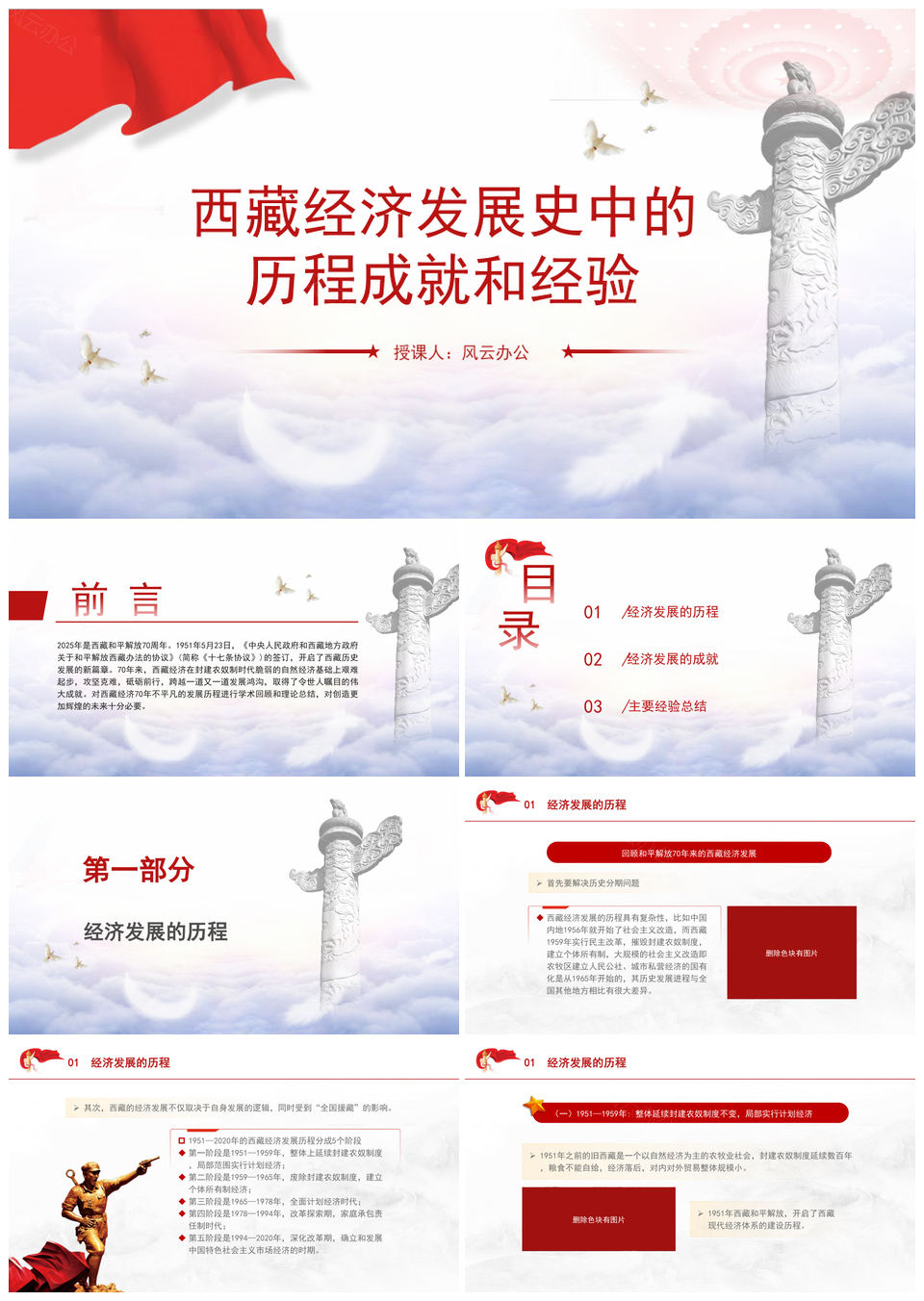 2025西藏经济发展历程成就经验PPT模板