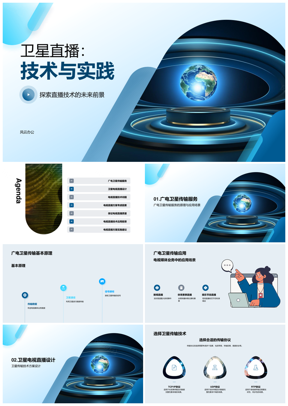 未来卫星技术赋能高质量稳定电视直播PPT模板