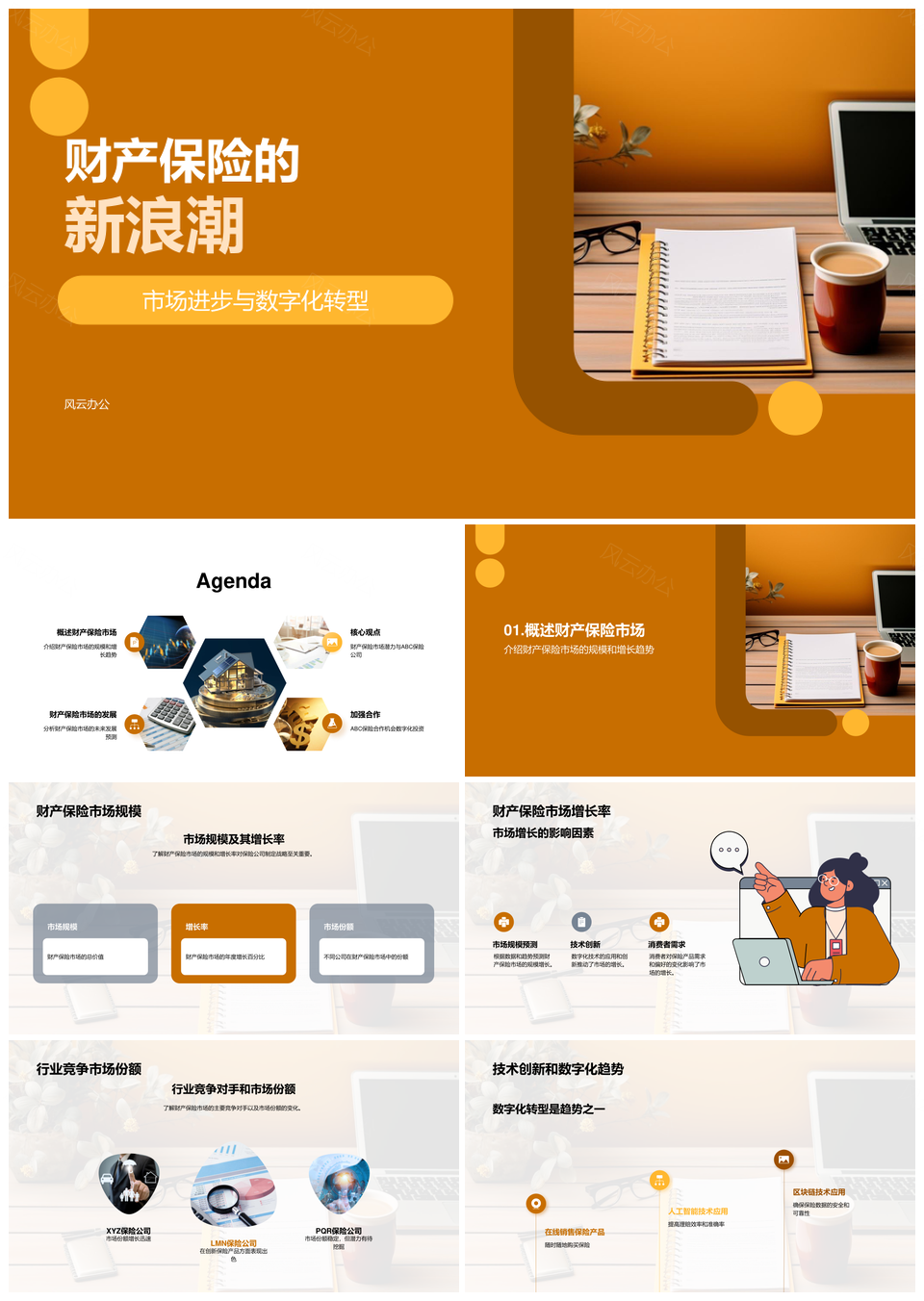 财产保险市场发展趋势与规模增长分析PPT模板