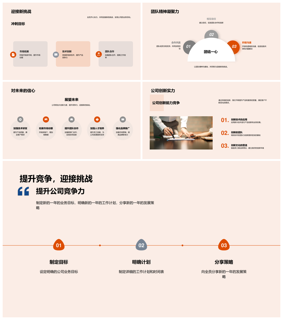 创新奋进竞峰迎战未来征程PPT模板