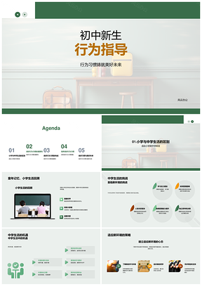 初中新生行为习惯与纪律环境指导PPT模板