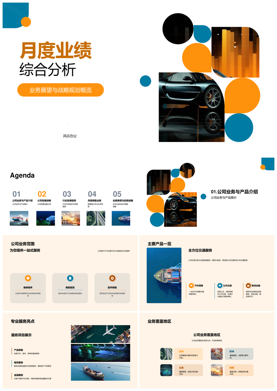 公司月度业绩战略规划行业趋势图表PPT模板