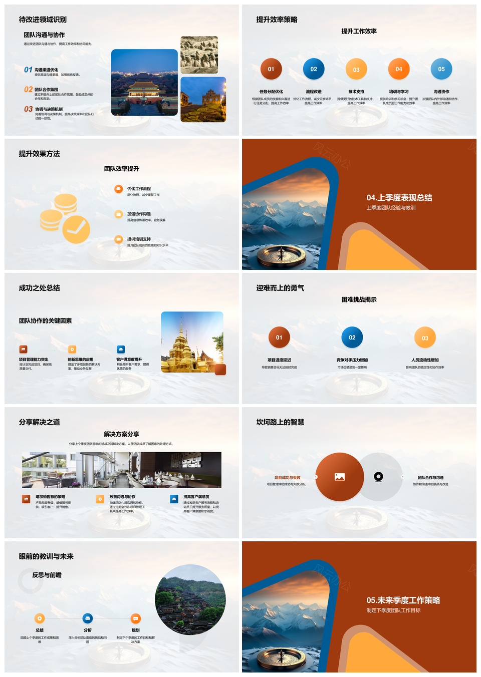 旅游团队季度绩效评估销售额项目成果成员协作效率PPT模板