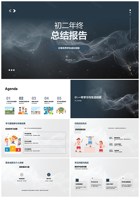 初二优秀学生成长经验总结校园活动问题挑战自我认知学习风格PPT模板
