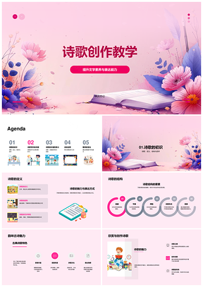 2025古典诗歌创作教学提升文学素养表达PPT模板