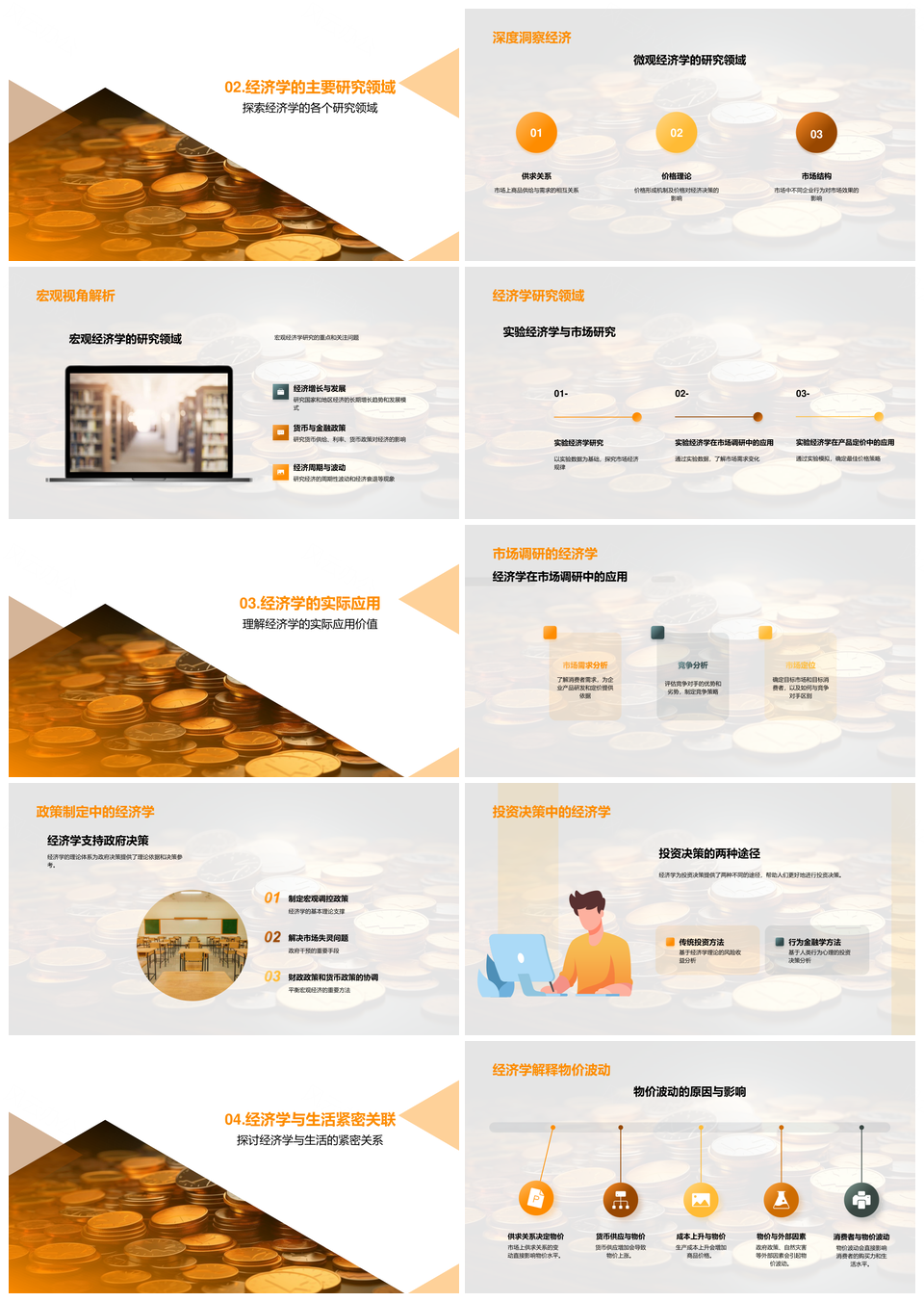 经济学解码生活微观宏观市场政策投资波动PPT模板