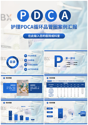 医院PDCA品管圈案例汇报培训管理PPT模板
