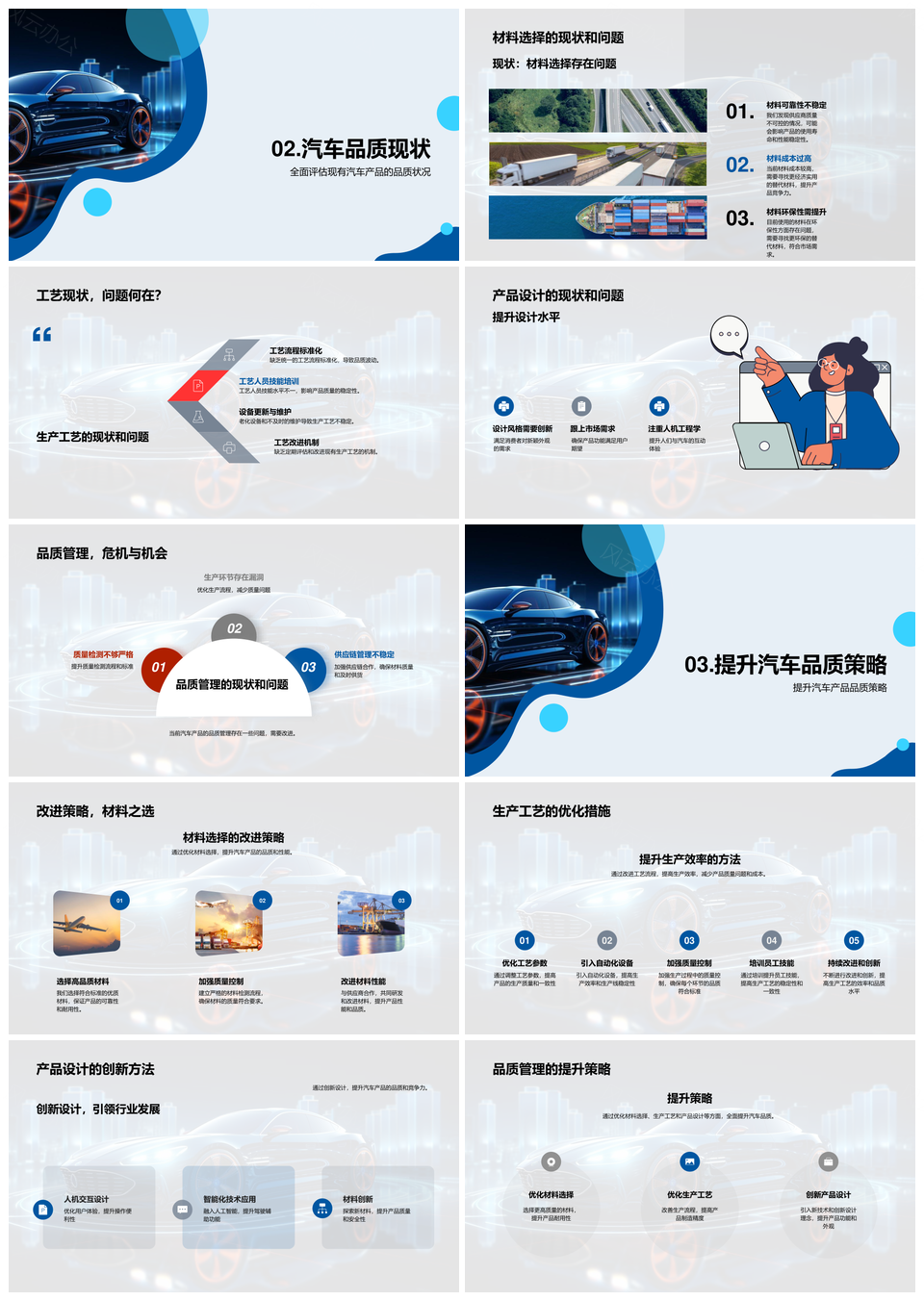 汽车品质升级材料工艺设计竞逐行业标杆PPT模板
