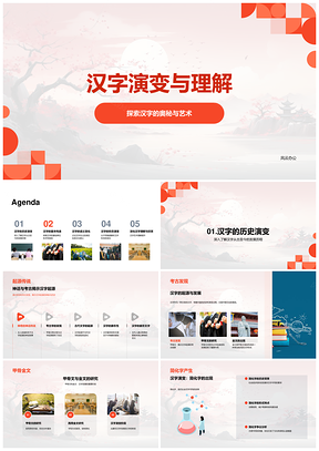 汉字演变史甲骨文金文简化字形态结构语义变化PPT模板