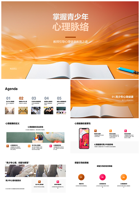 青少年心理健康教师引导教育问题管理PPT模板