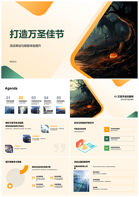 万圣节活动策划创新互动游戏安全角色扮演顾客体验南瓜灯问卷PPT模板