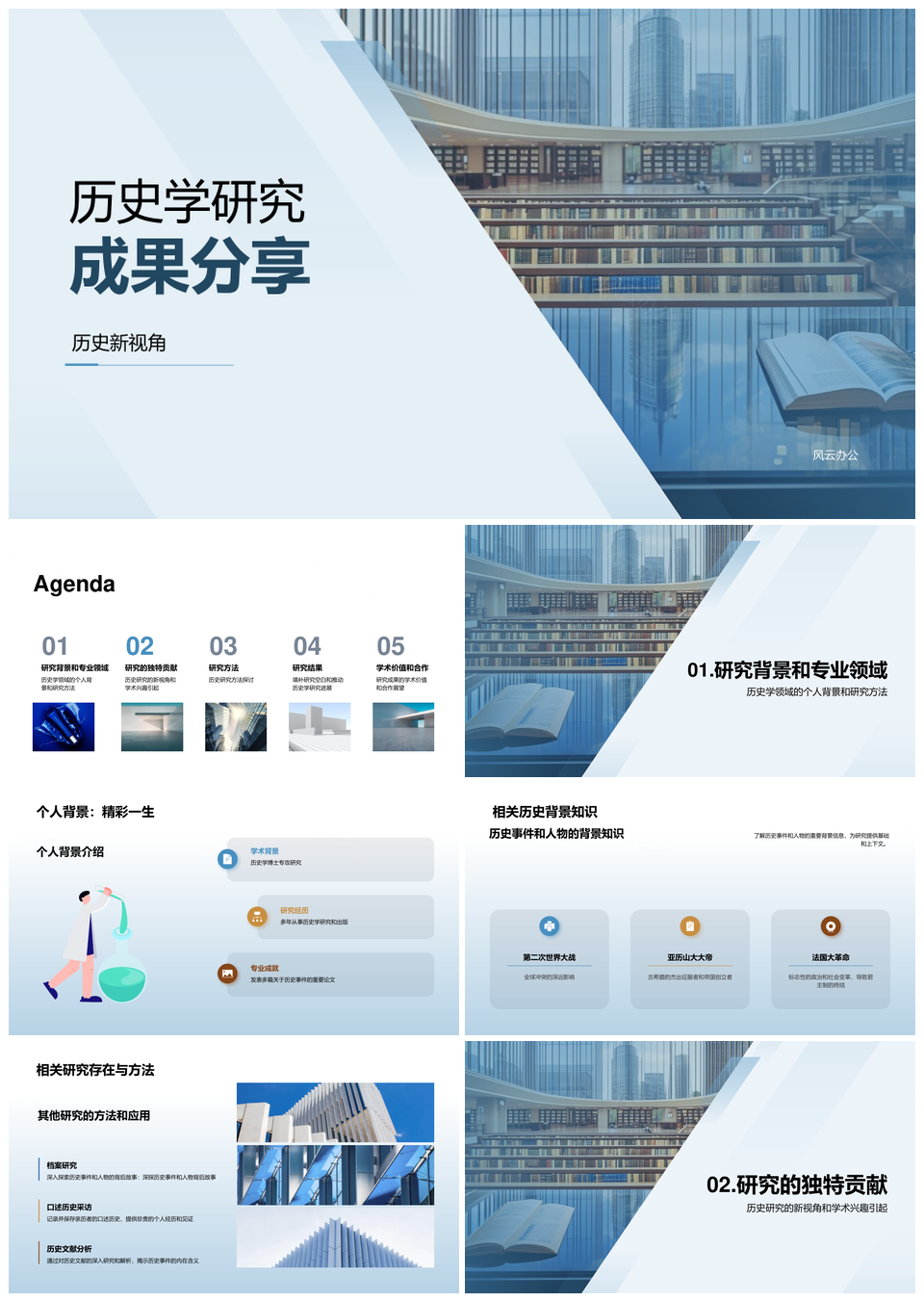 历史学研究新视角与方法成果分享PPT模板