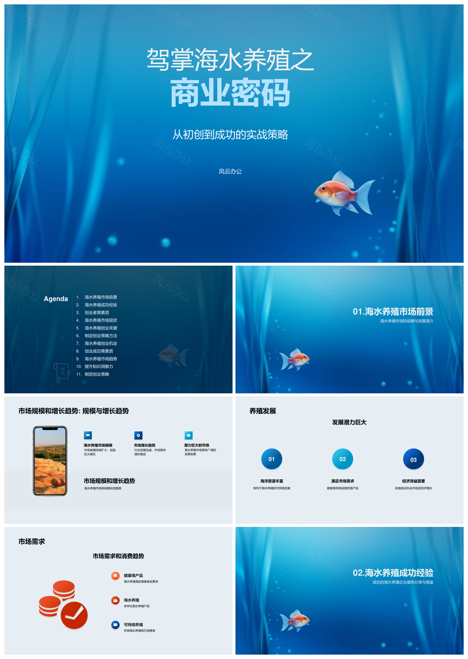 海水养殖创业指南市场趋势与海洋潜力PPT模板