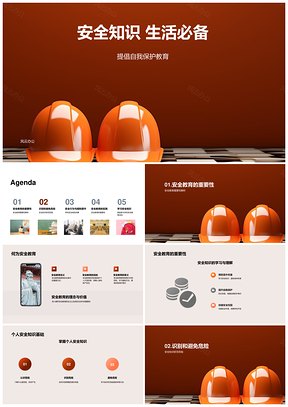 安全教育守护生命自我防护识险避险PPT模板