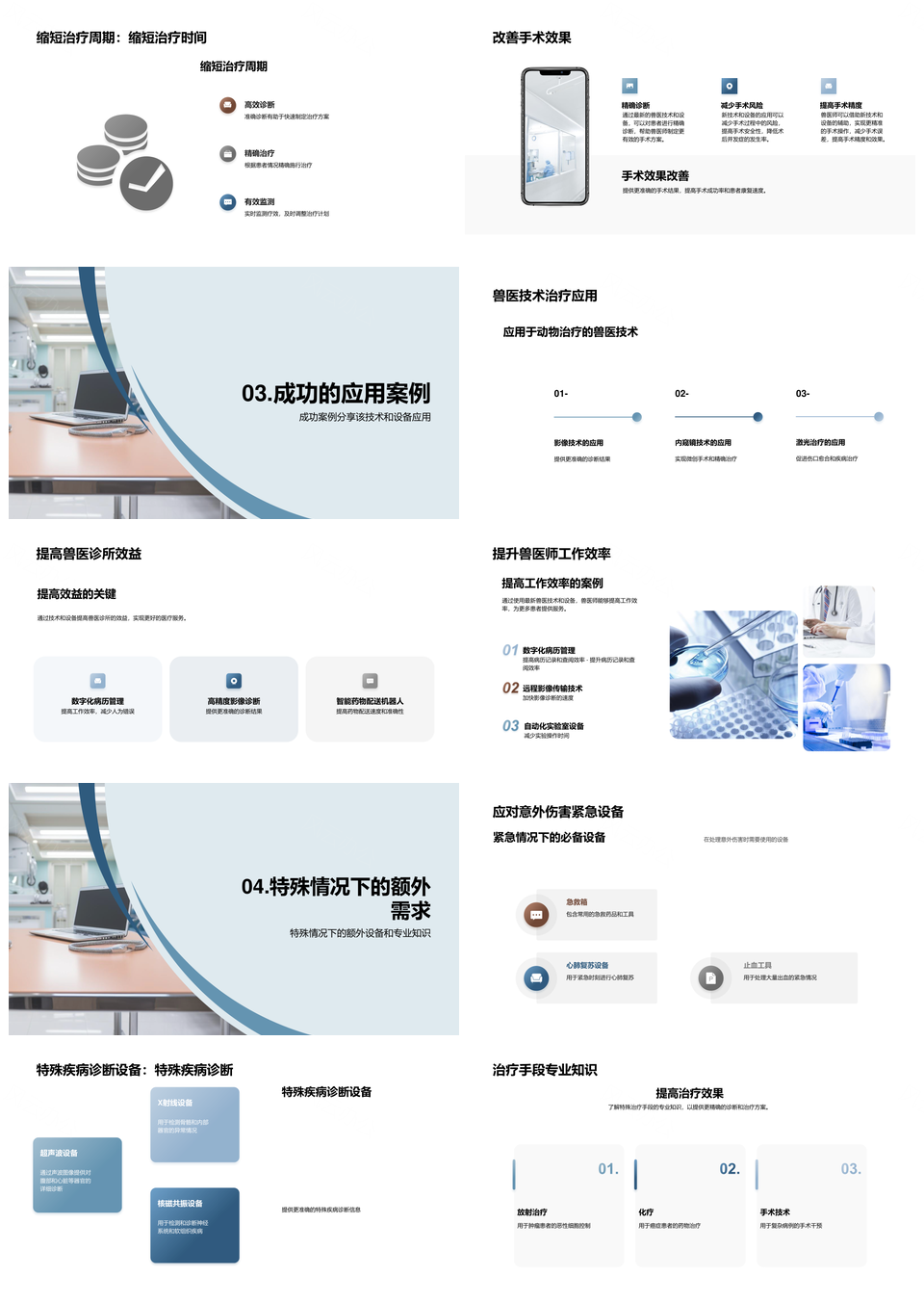 兽医技术培训设备升级提效精准诊疗PPT模板