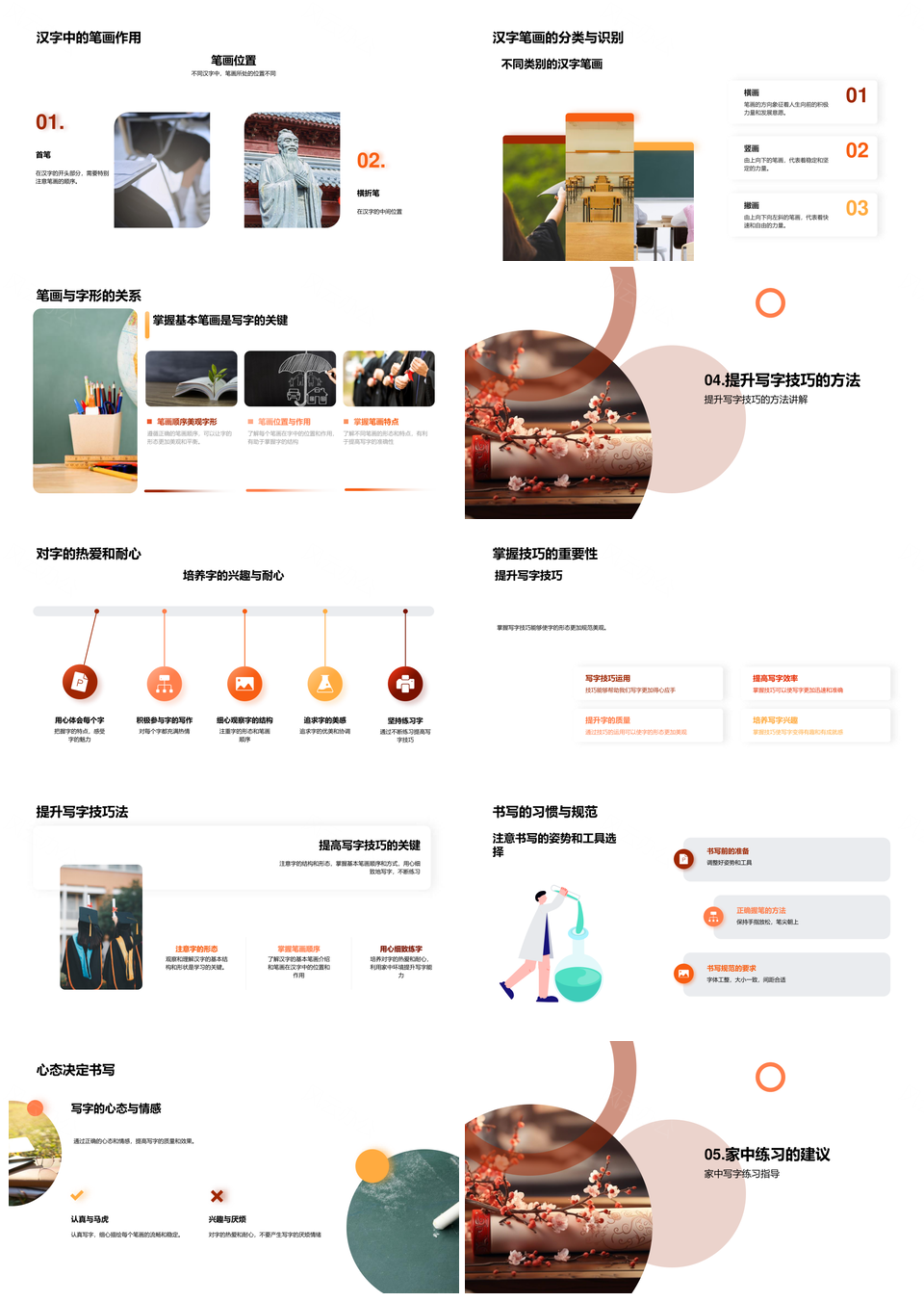 小学课堂汉字书写艺术构字笔顺技巧PPT模板