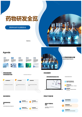 药物研发全流程协作优化与新药试验推广管理PPT模板
