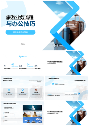 旅游业务流程客户需求与高效办公技巧PPT模板