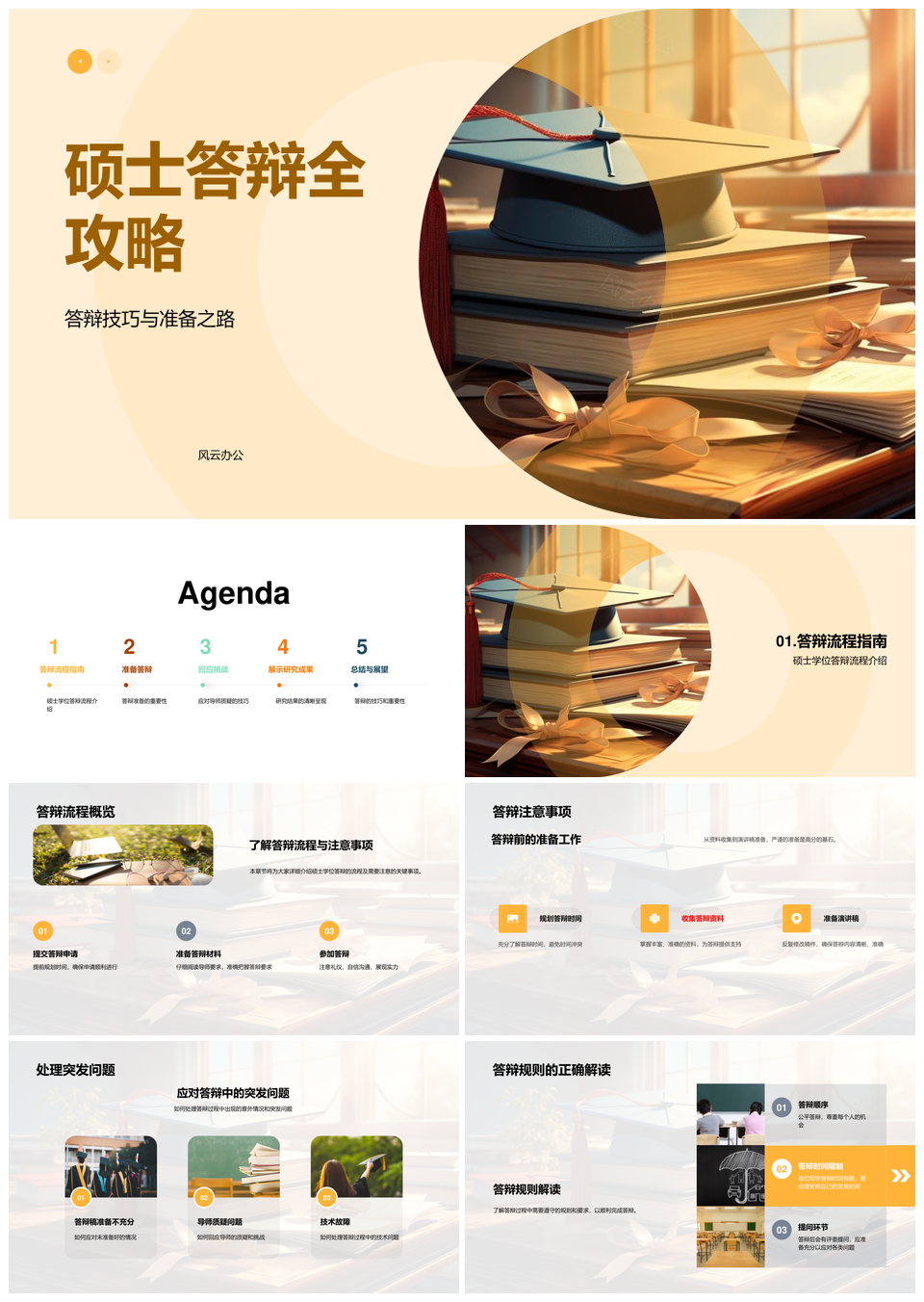 硕士答辩技巧流程材料准备研究展示应对质疑PPT模板