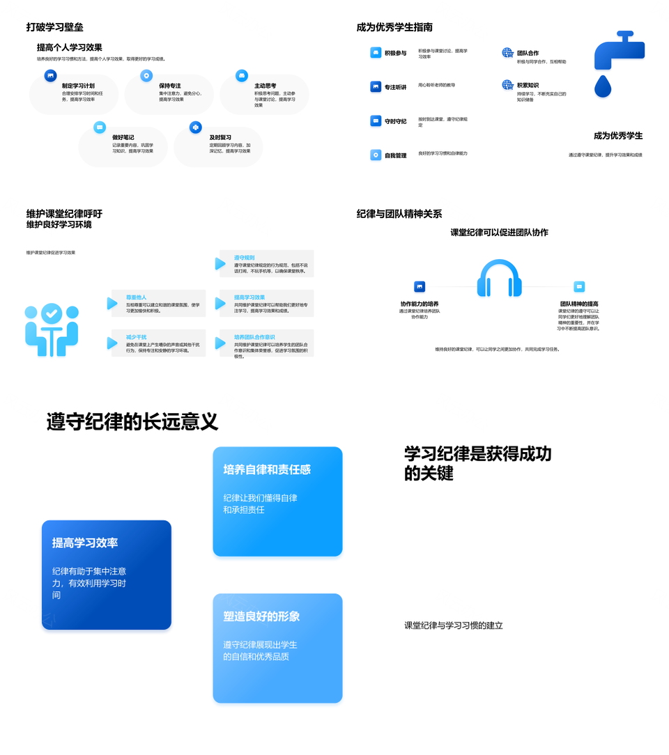 课堂纪律行为规范与学习效率分析PPT模板
