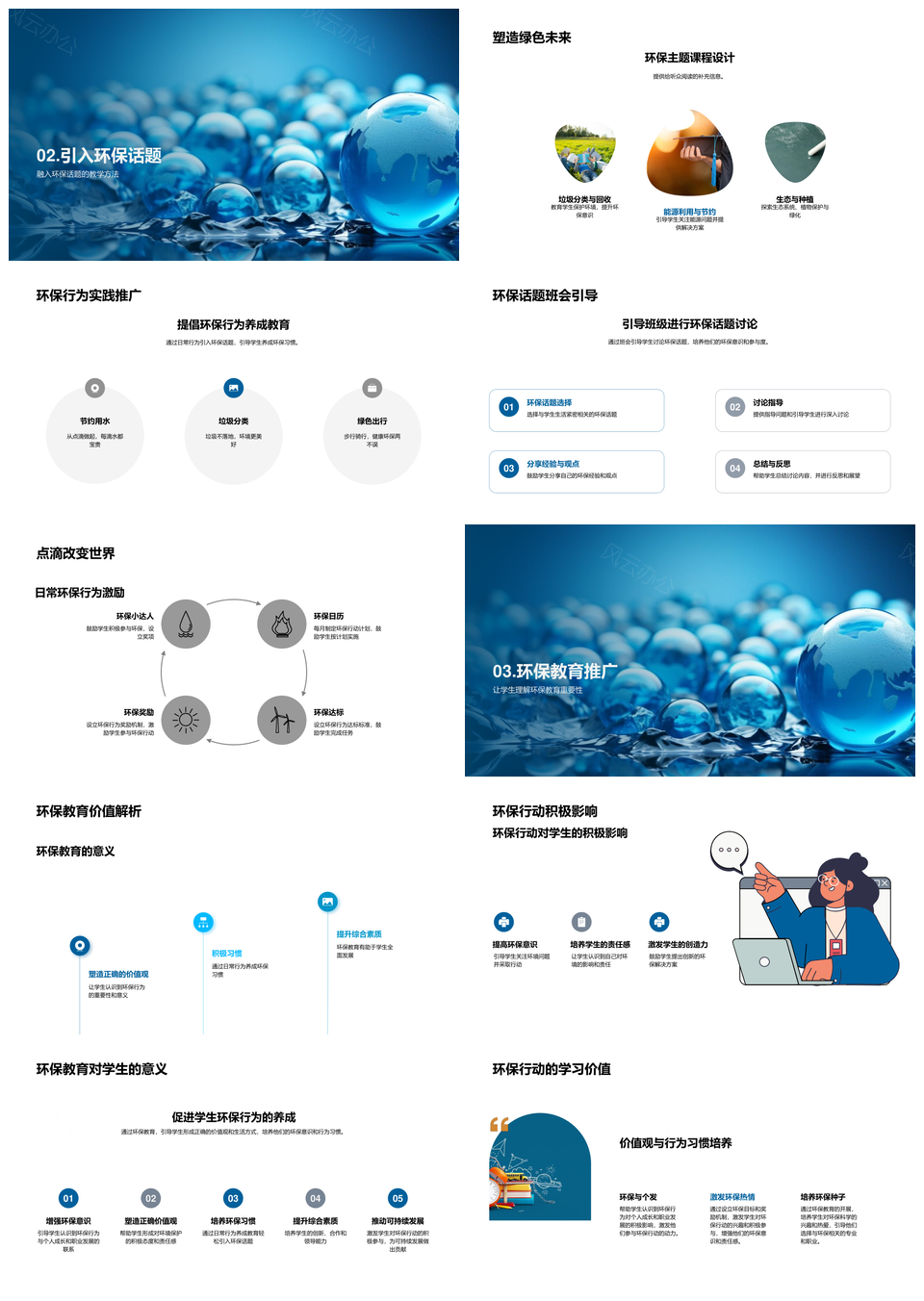 高中生环保教育启蒙地球仪塑意识价值PPT模板