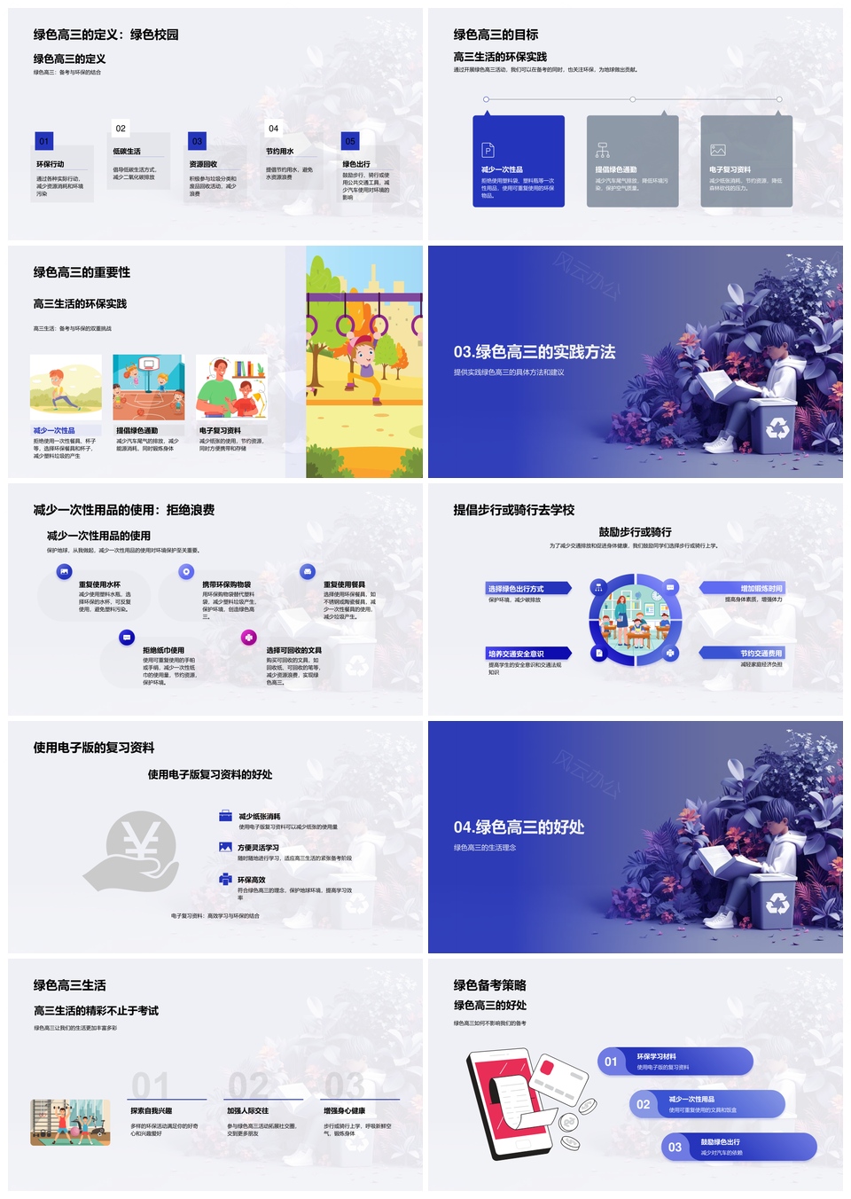 实践绿色高三环保目标与地球责任PPT模板