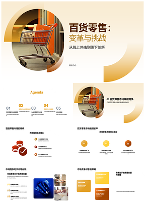 百货零售市场现状趋势规模增长竞争策略PPT模板