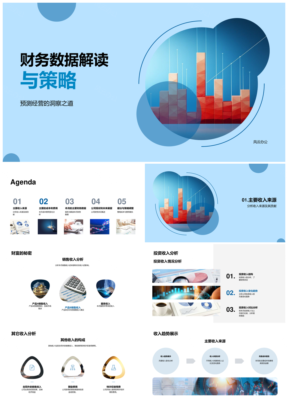 财务数据分析预测经营收支策略PPT模板