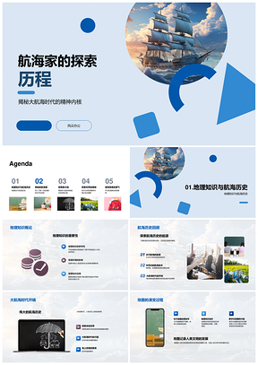 大航海时代航海家探索新大陆历程PPT模板