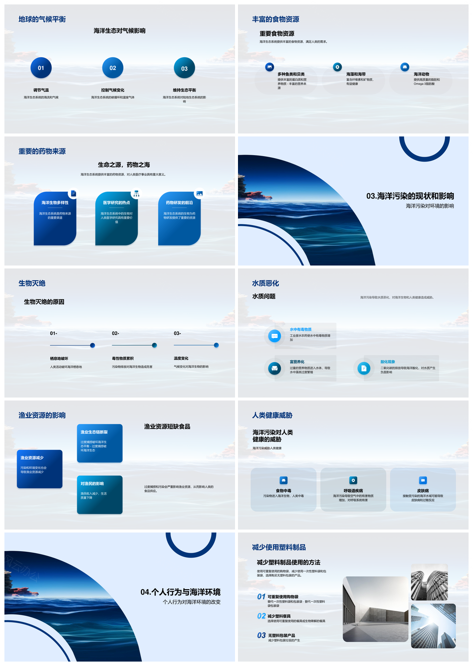 守护海洋生态全民行动护地球PPT模板