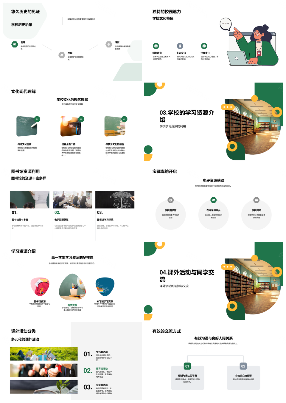 高一新生适应校园资源文化指南PPT模板