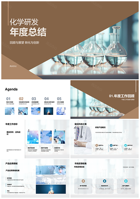 化学研发年度目标产品成果市场竞品策略团队总结PPT模板
