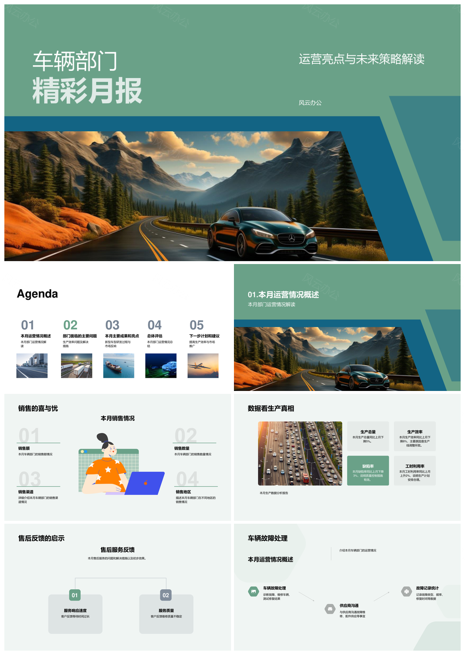 车辆部门运营销售生产售后新车型市场解决措施PPT模板