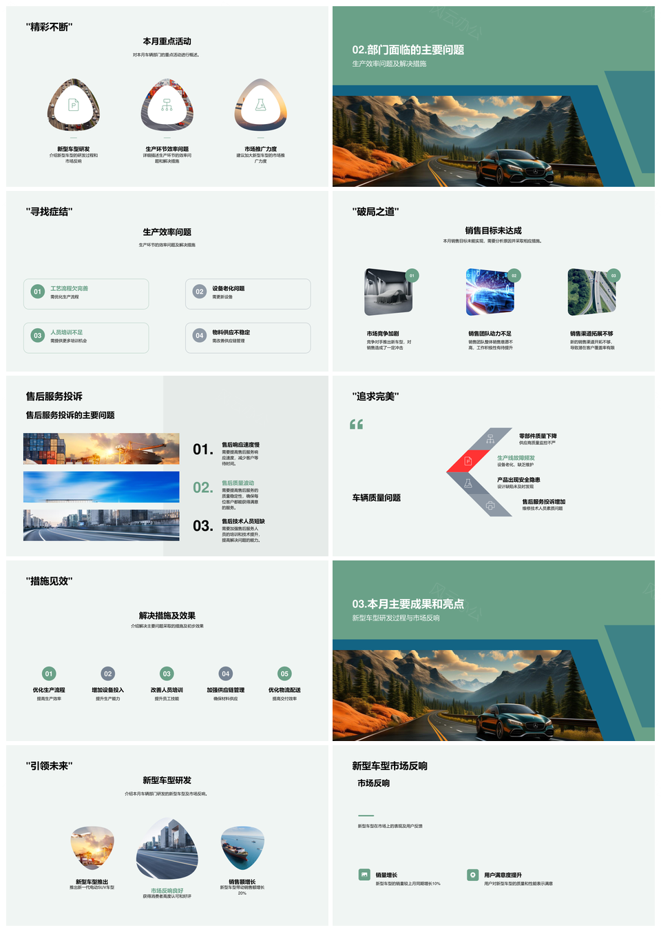 车辆部门运营销售生产售后新车型市场解决措施PPT模板