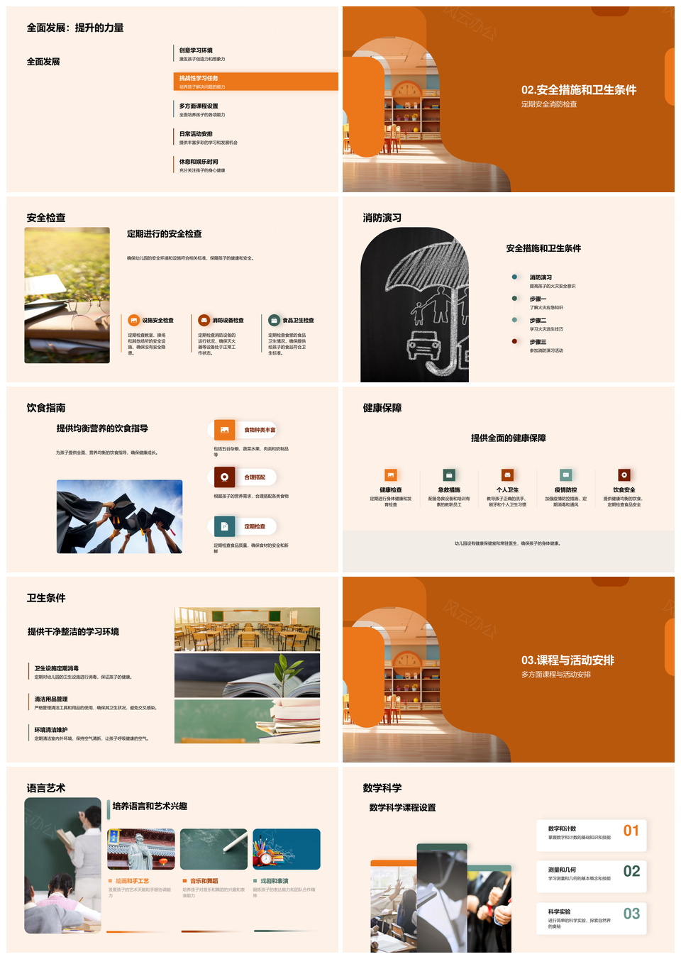 2025启航幼儿园入园教育理念尊重个性创意全面发展安全健康PPT模板