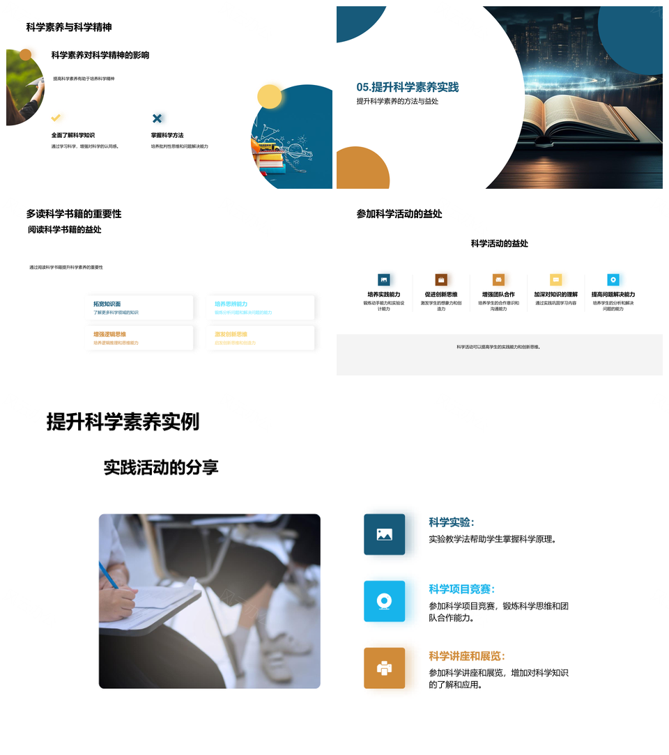 科学素养精神与显微镜基本定义PPT模板