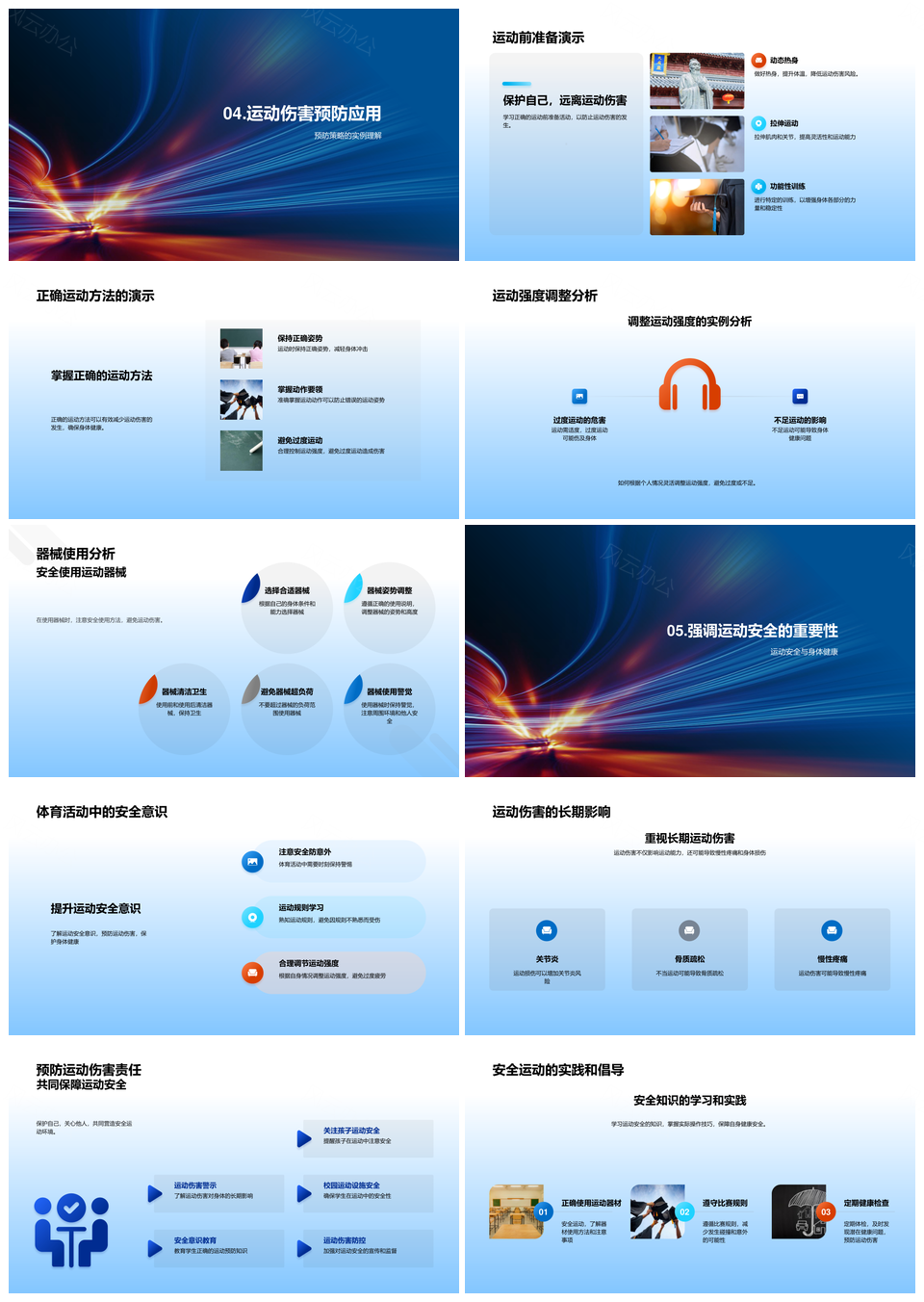 运动伤害应对预防实用技巧PPT模板