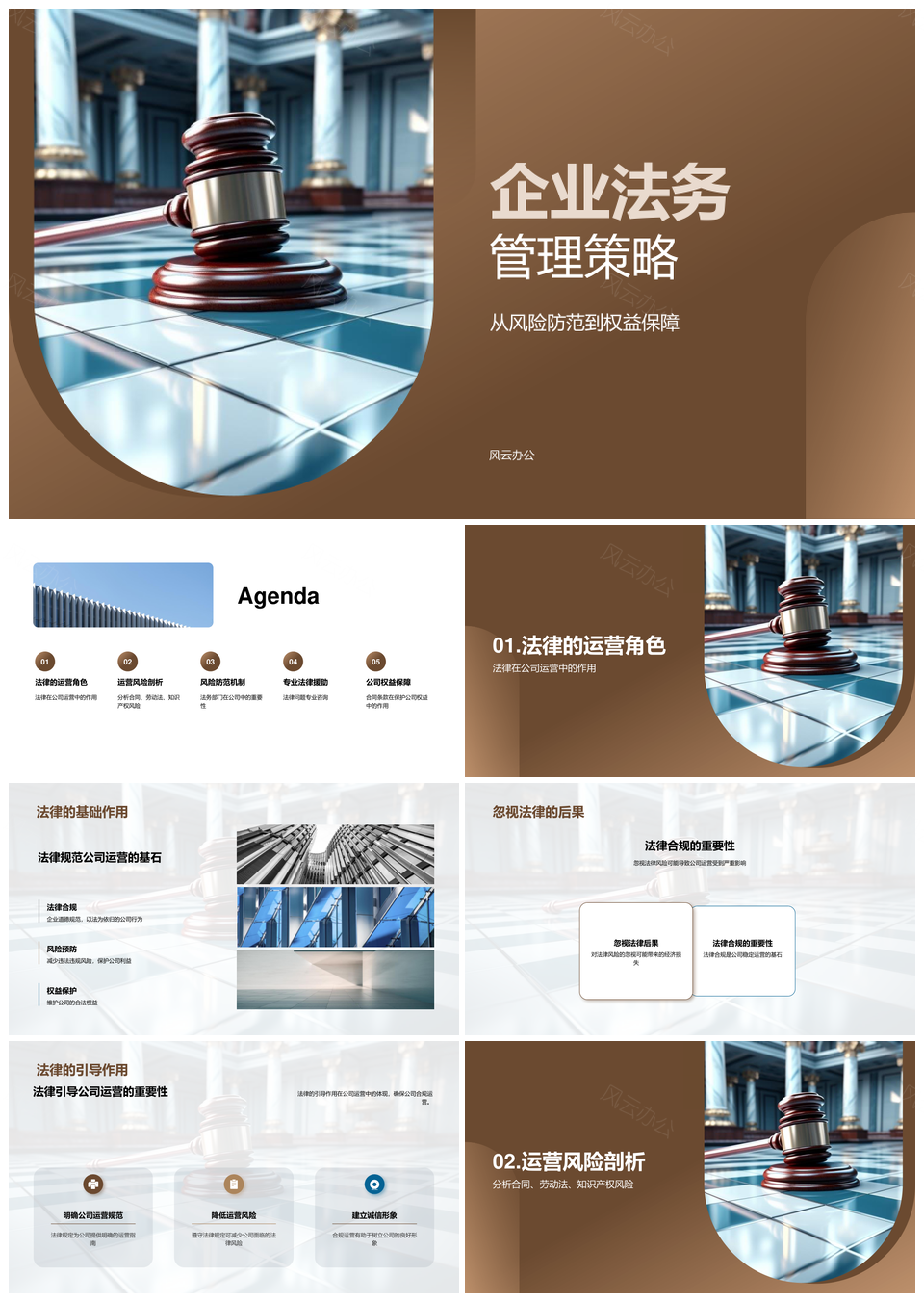 企业法务策略风险防范权益保障运营剖析PPT模板