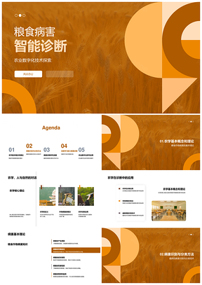 深度学习粮食病害智能诊断助农减药增收PPT模板