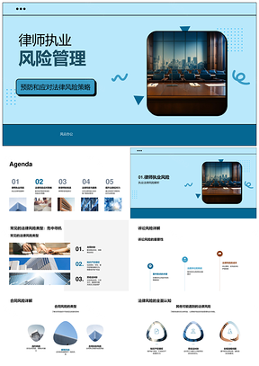 新律师诉讼合同风险管控法槌指引服务质效PPT模板