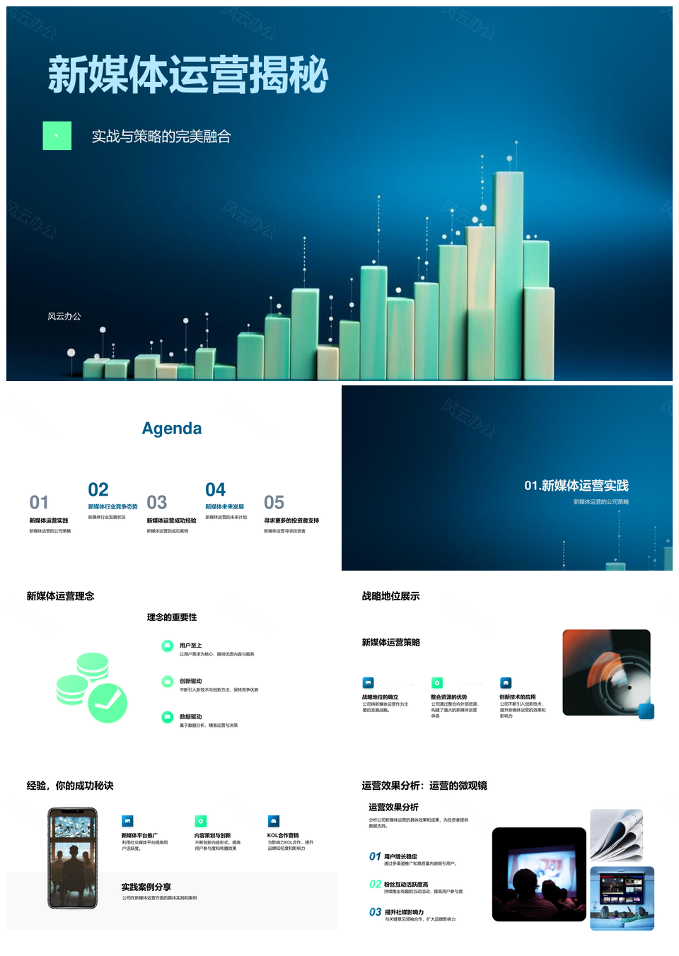 新媒体运营实战策略行业竞争案例优势解析PPT模板