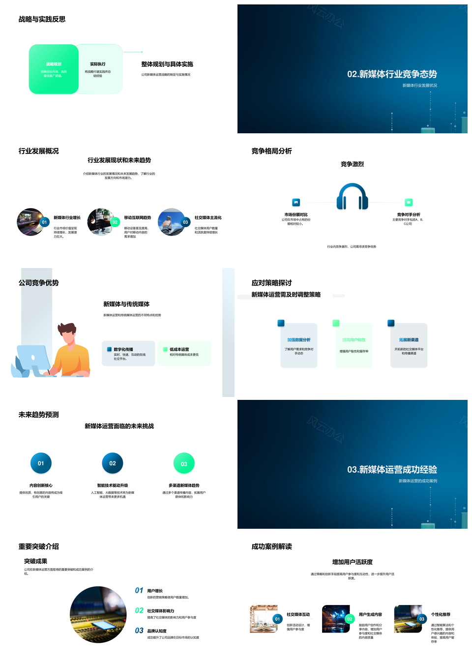 新媒体运营实战策略行业竞争案例优势解析PPT模板