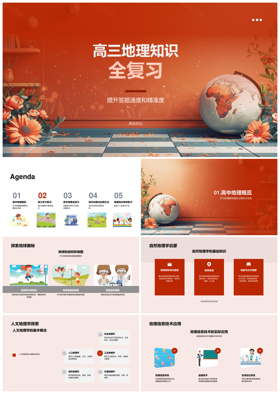 高三地理全复习速答地球自然人文经济全球化区域技术PPT模板