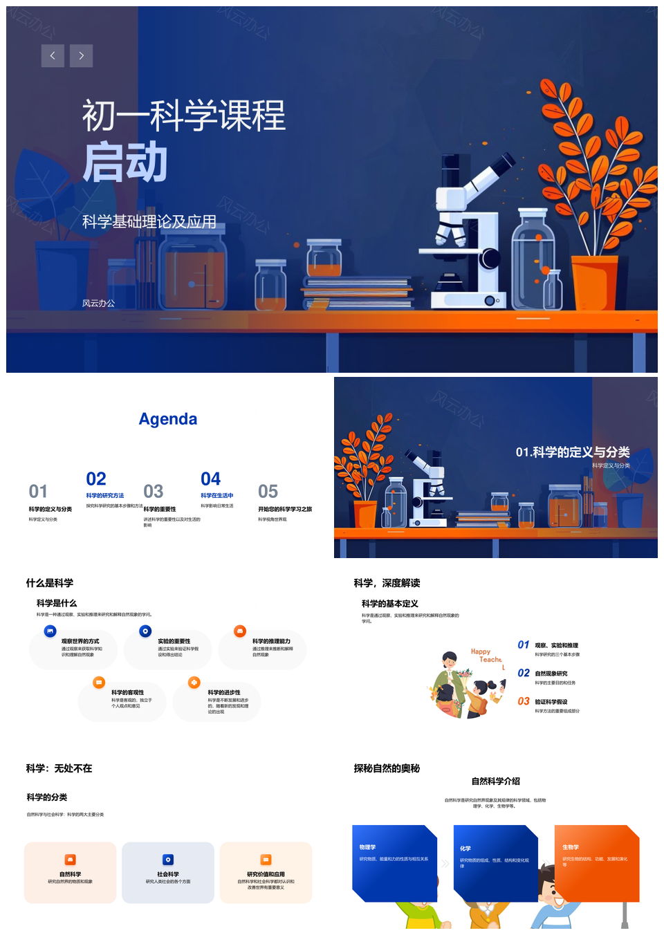 2025初一科学课程基础应用分类方法启动PPT模板