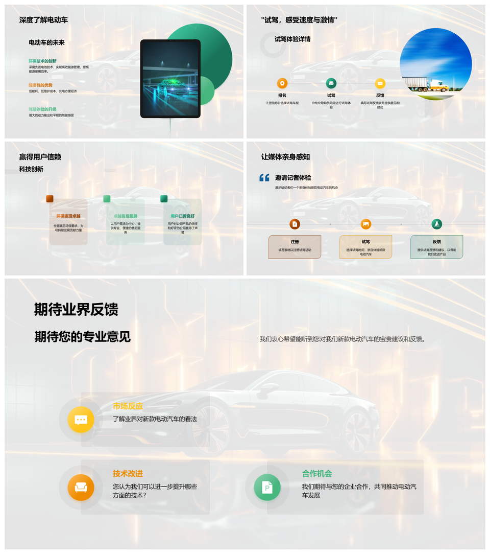 电动汽车未来趋势市场技术环保发展PPT模板
