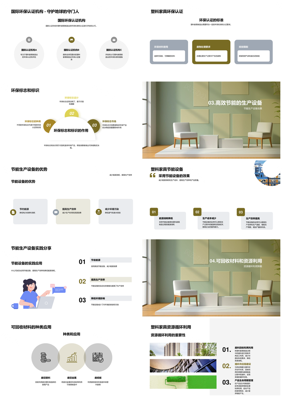 环保塑料家具制造可持续发展趋势PPT模板